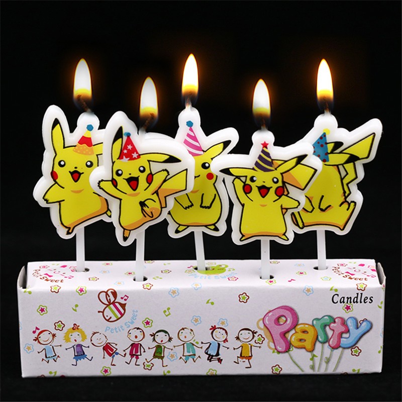Pokemon Anime Merchandise - 5pcs/lot Pokemon Birthday Cake Candle Kids