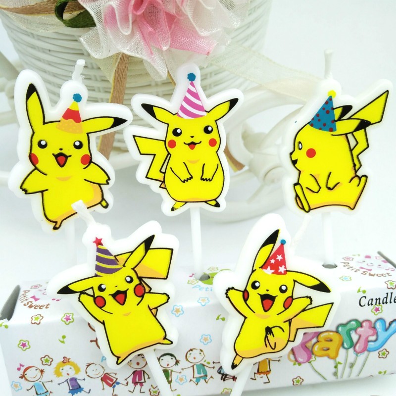 5pcs/lot Pokemon Birthday Cake - đánh giá và giá Pokemon Anime Merchandise