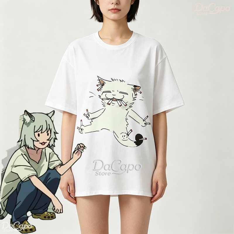 Chainsmoker Cat Yaniko Satou C - đánh giá và giá Anime Merchandise T Shirt